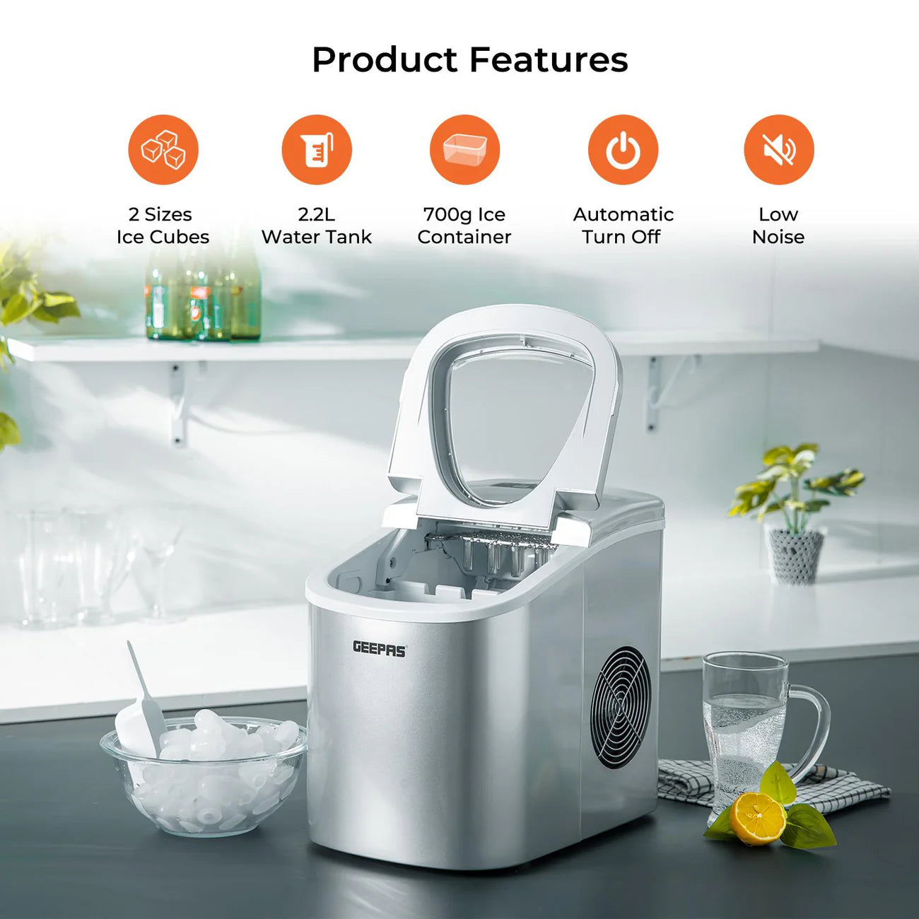 Geepas Portable Automatic Ice Maker GIM63015