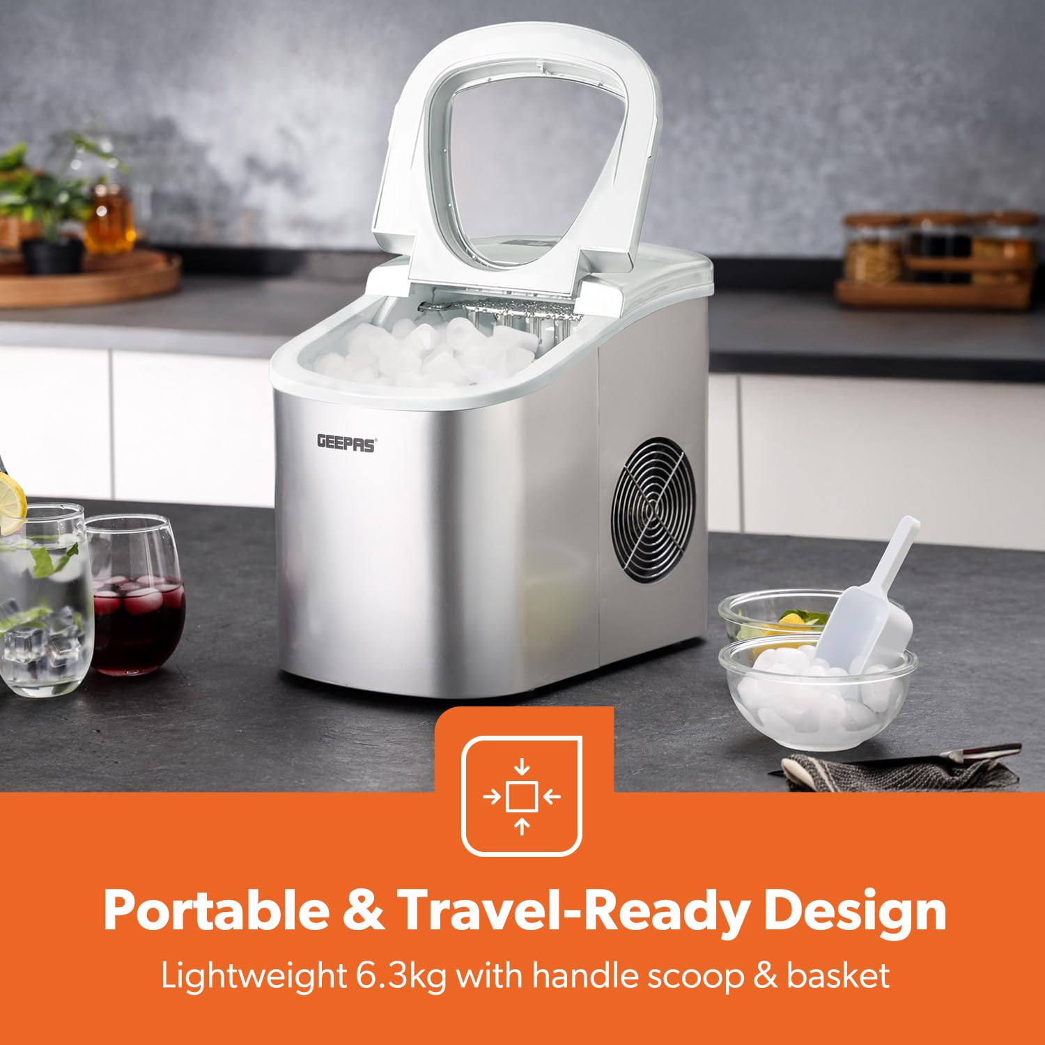 Geepas Portable Automatic Ice Maker GIM63015