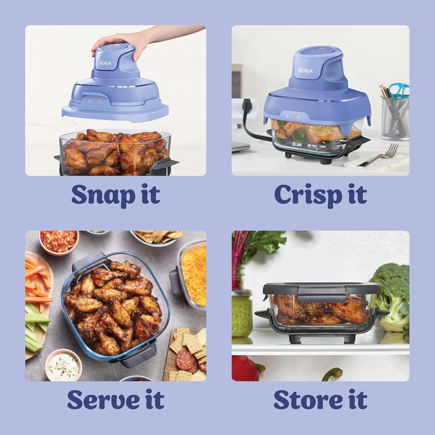 Ninja CRISPi 4-in-1 Portable Glass Air Fryer