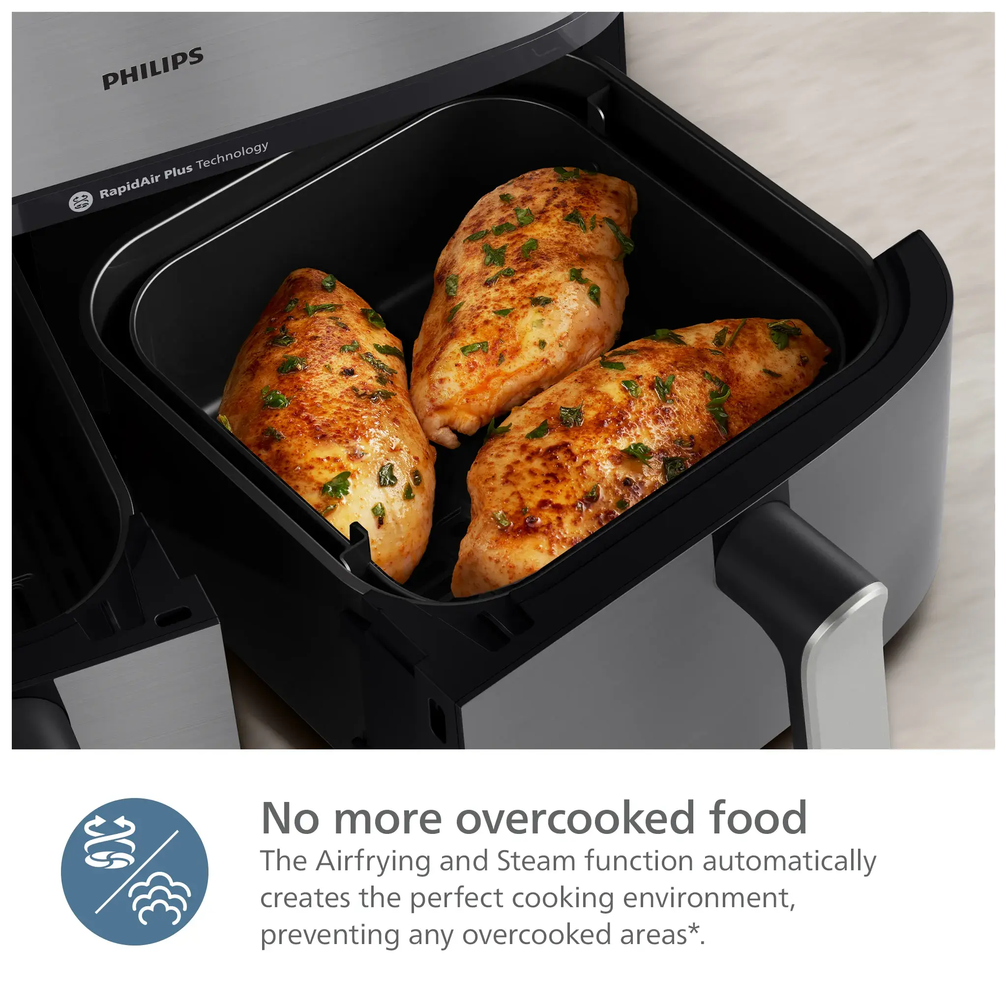 Philips AirFryer 5000 Series Dual Basket with Steam 9L NA555/09