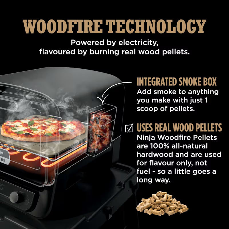 Ninja Woodfire 8-In-1 Electric Oven  Pizza Maker And BBQ Smoker OO101