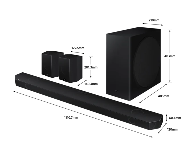 Samsung Soundbar Q-series 9.1.4 ch. Wireless Dolby ATMOS + Rear Speakers Q-Symphony / HW-Q930D
