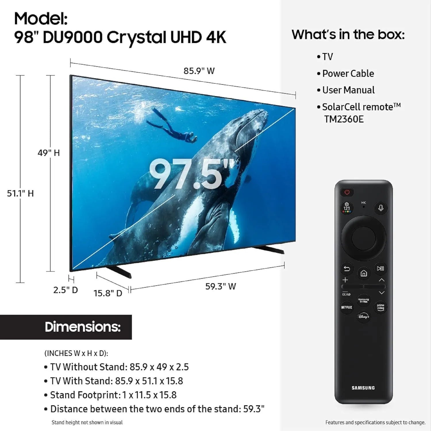 Samsung Crystal UHD U9000  4K Smart TV