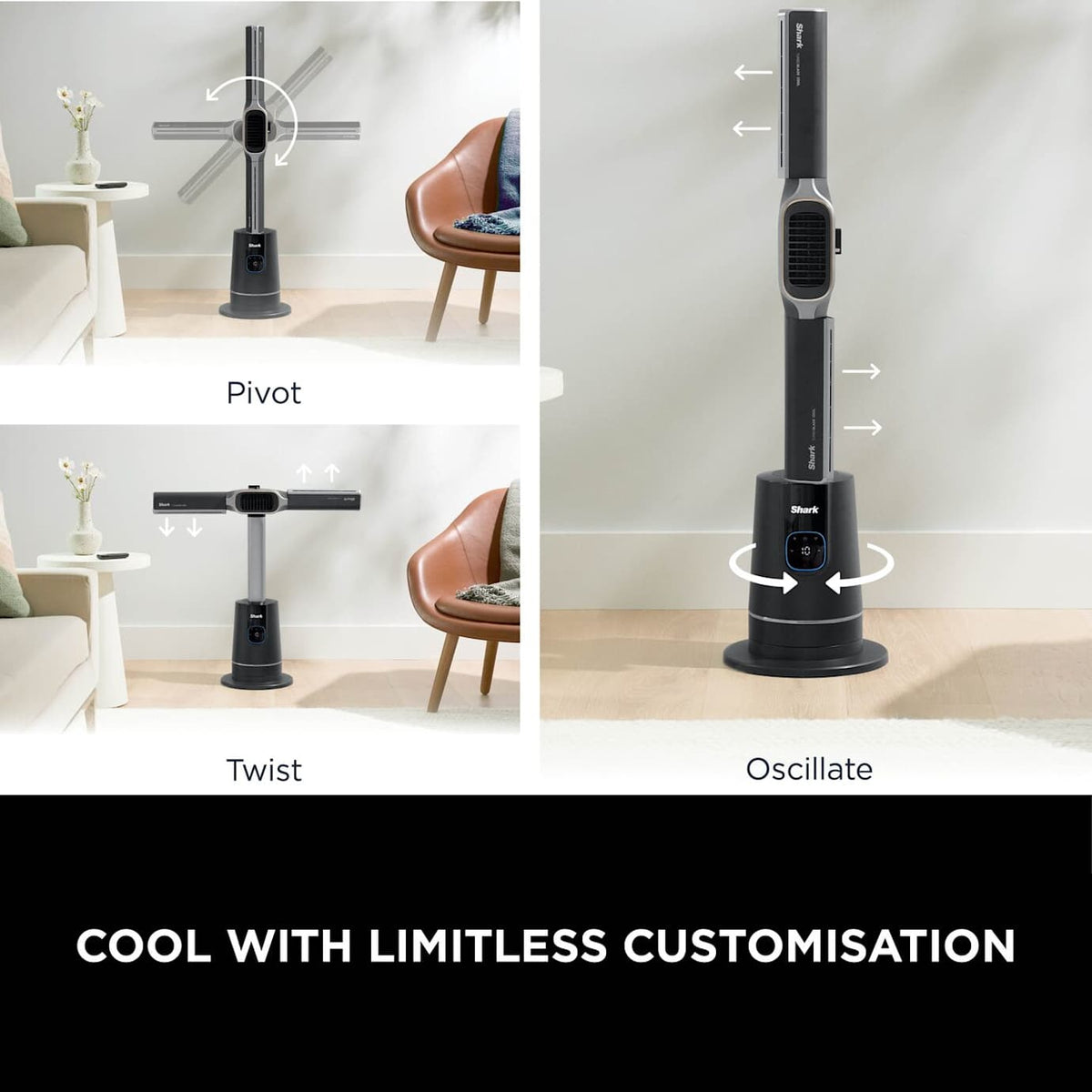 Shark TurboBlade Cool + Heat 2-in-1 Bladeless Tower Fan & Space Heater TH200