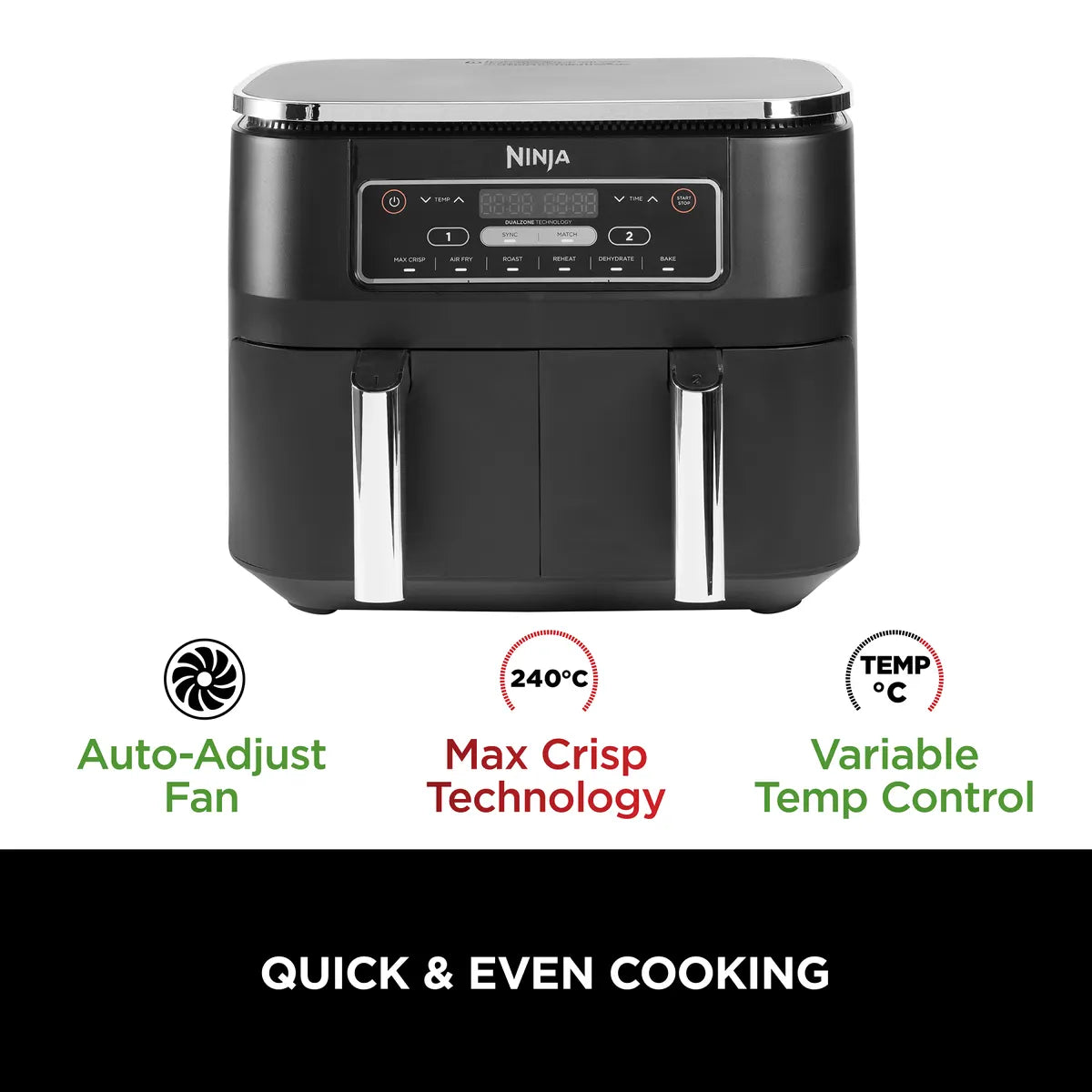 NInja Foodi Dual Zone Air Fryer AF300 7.6L